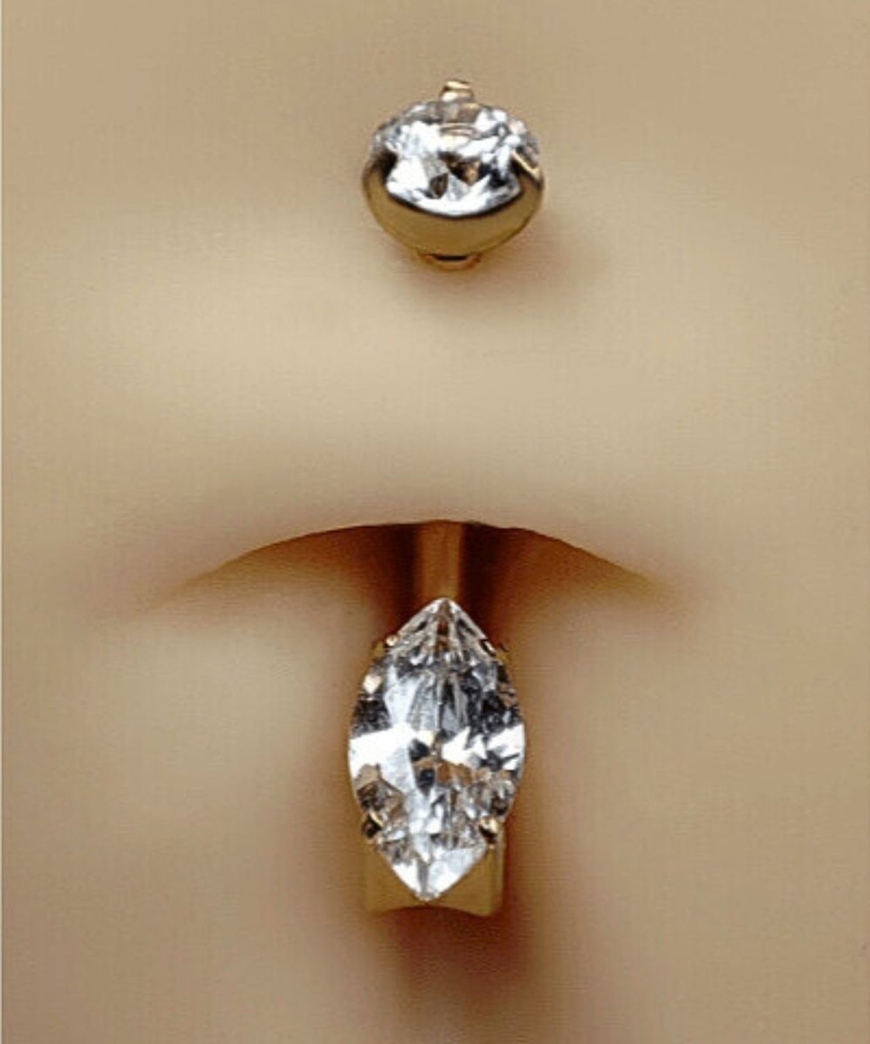 Kolczyk do pępka Banan Markiza z Kryształem – Tytan G23brnyZłoty PVD  DIA-PBT010-GG-1,610 cyrkonia.jpg